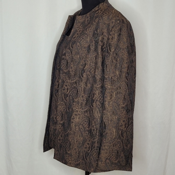 Nipon Boutique 2 Pc. Paisley-Jacquered Top & Jacket - Size 16W - Picture 2 of 13